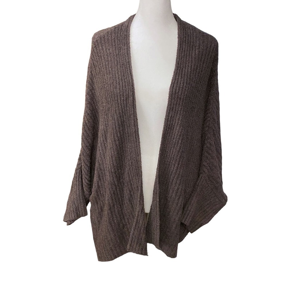 Barefoot Dreams Cozy Chic Dolman Cardigan Shrug Gray Soft Sweater Slouchy M